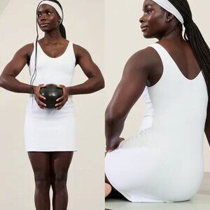 BNWT ATHLETA Transcend Dress Romper Skort XL White Tennis Pickleball Golf Yoga